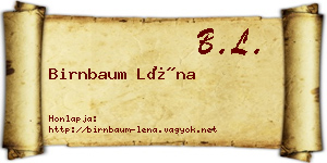 Birnbaum Léna névjegykártya
